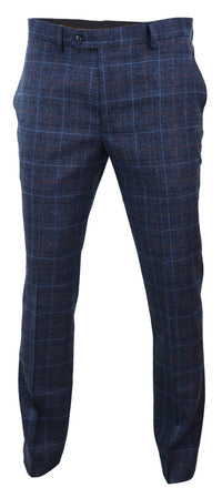 Harvey - Calça xadrez azul marinho masculina