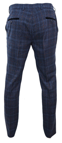 Harvey - Calça xadrez azul marinho masculina