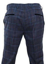 Harvey - Calça xadrez azul marinho masculina