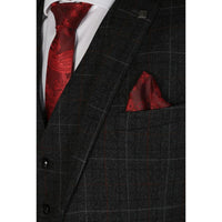 Harvey - Blazer masculino xadrez cinza-escuro