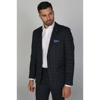 Harvey - Blazer xadrez azul-marinho masculino