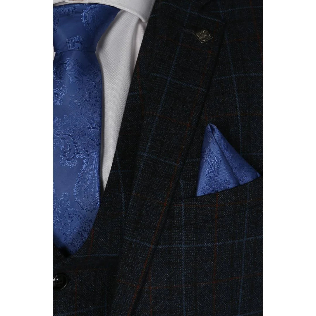 Harvey - Blazer xadrez azul-marinho masculino
