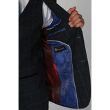 Harvey - Blazer xadrez azul-marinho masculino