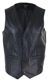 Colete masculino de couro preto