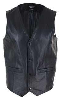 Colete masculino de couro preto