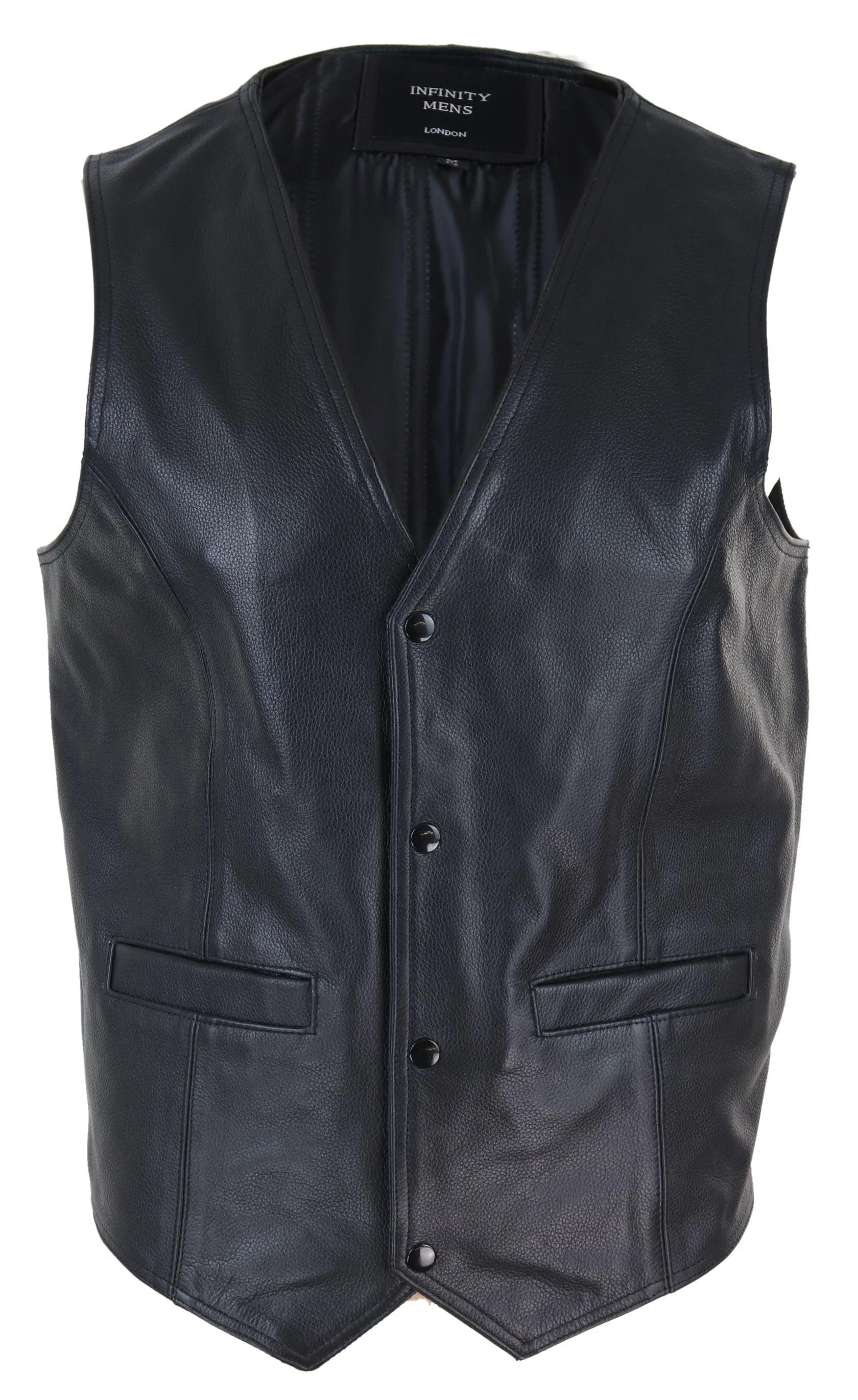 Colete masculino de couro preto