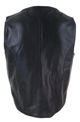 Colete masculino de couro preto
