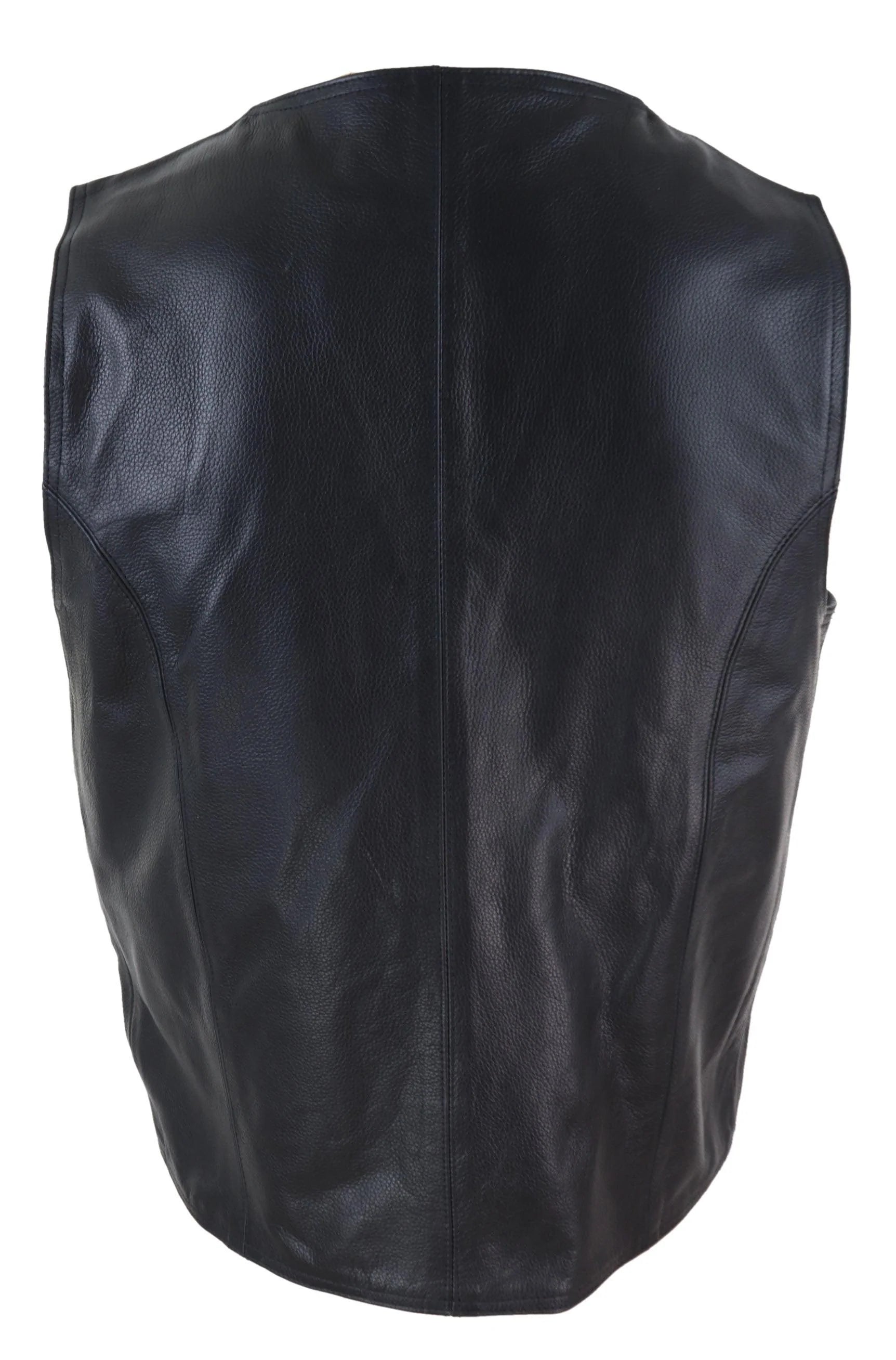 Colete masculino de couro preto