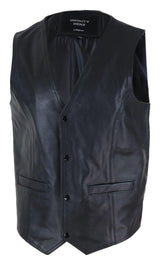 Colete masculino de couro preto