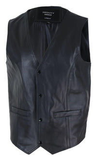 Colete masculino de couro preto