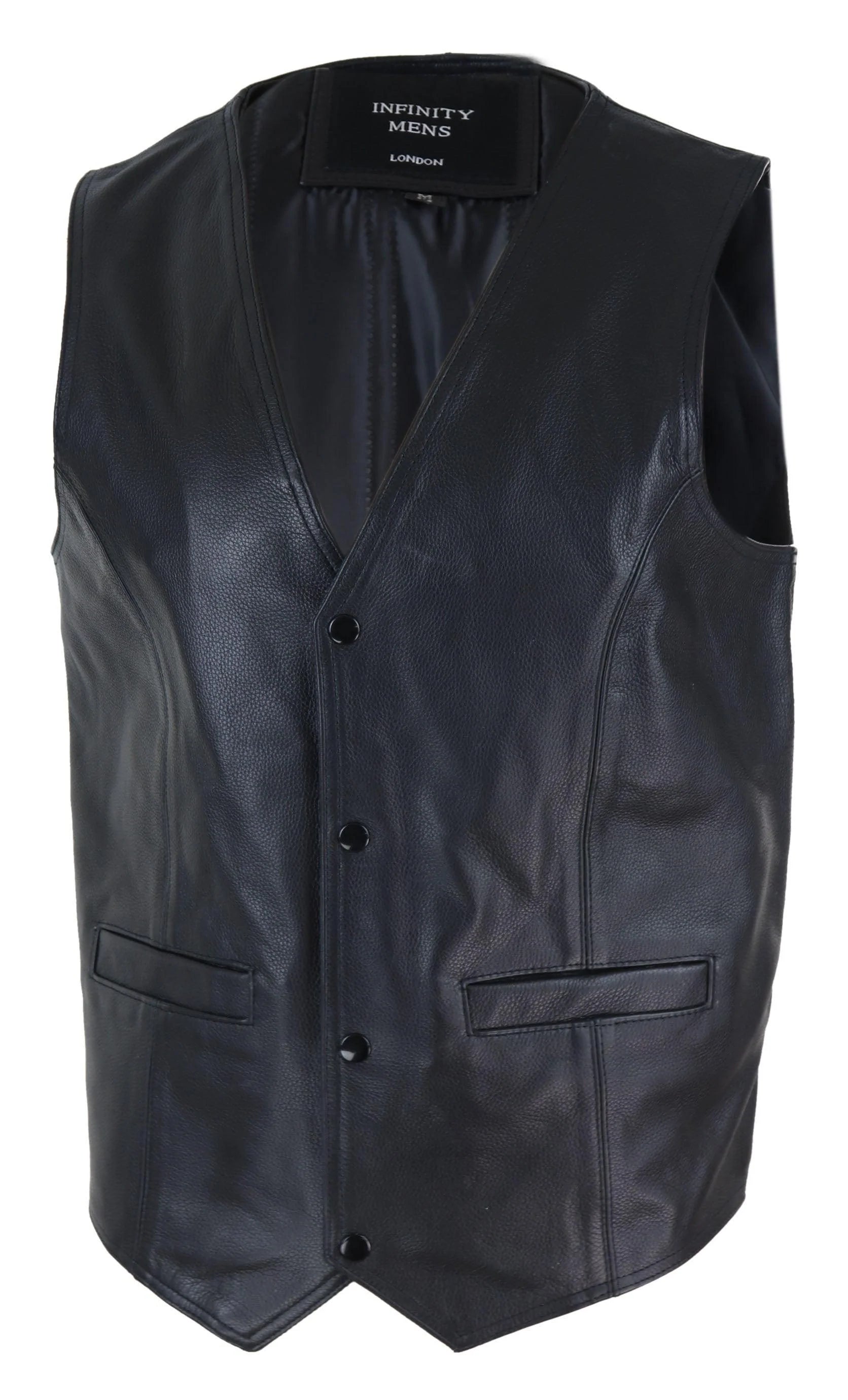 Colete masculino de couro preto