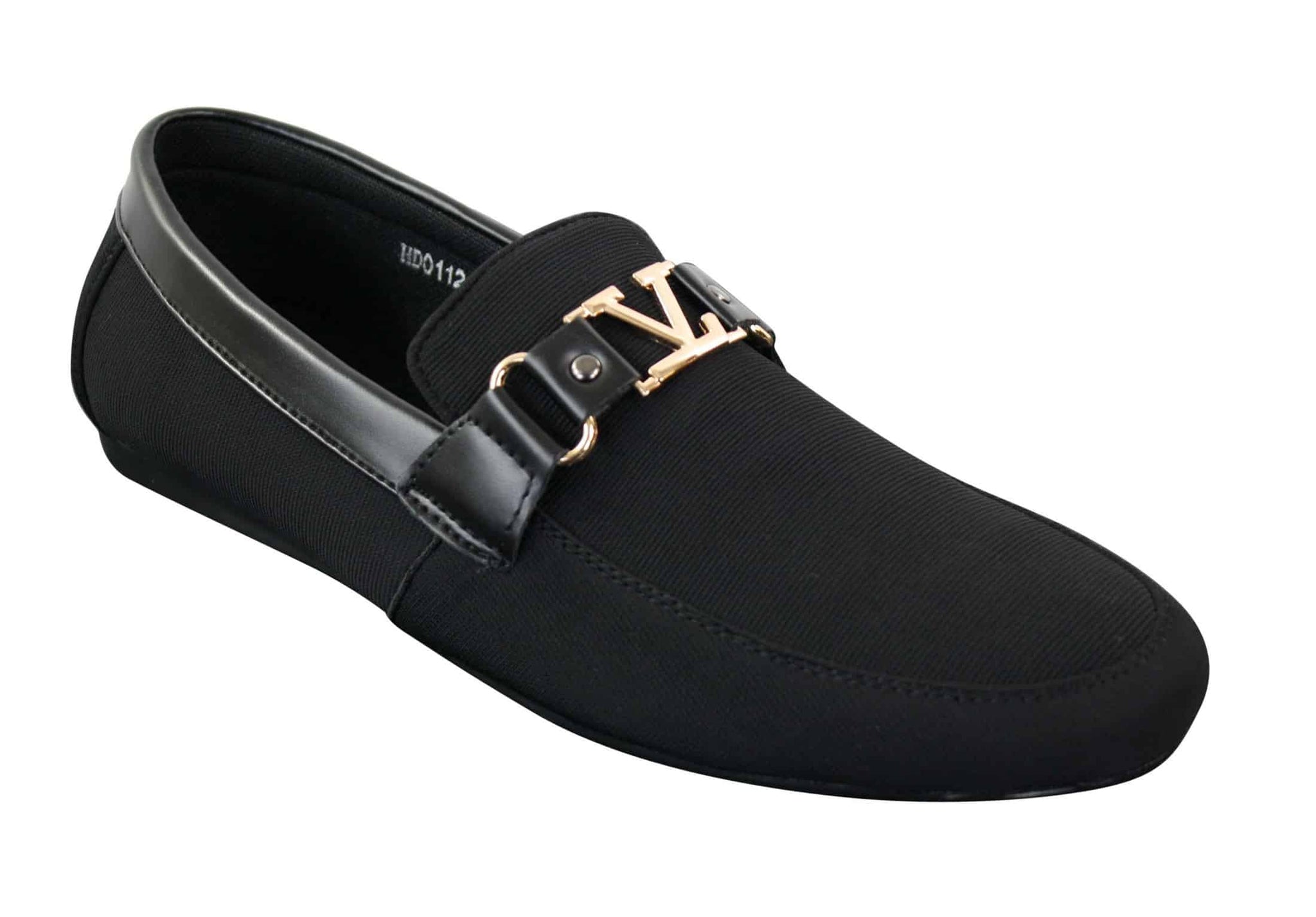 Fiorello HD0112-03 - Mocassins masculinos clássicos, elegantes e casuais, com design italiano icônico nas cores preto e azul marinho.