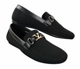 Fiorello HD0112-03 - Mocassins masculinos clássicos, elegantes e casuais, com design italiano icônico nas cores preto e azul marinho.