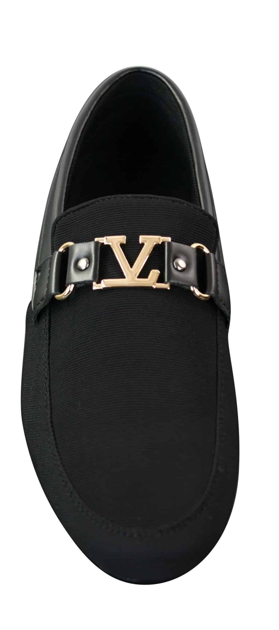 Fiorello HD0112-03 - Mocassins masculinos clássicos, elegantes e casuais, com design italiano icônico nas cores preto e azul marinho.