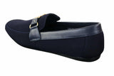 Fiorello HD0112-03 - Mocassins masculinos clássicos, elegantes e casuais, com design italiano icônico nas cores preto e azul marinho.