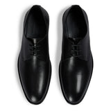 Henley - Sapatos Derby Clássicos Masculinos Pretos de Bico Liso