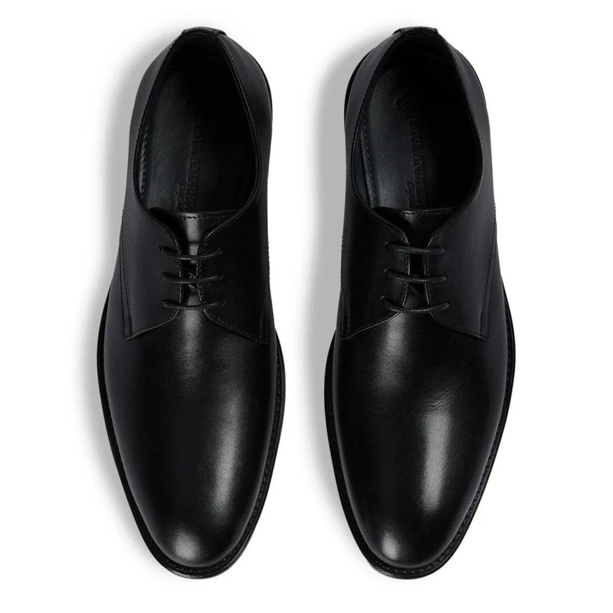Henley - Sapatos Derby Clássicos Masculinos Pretos de Bico Liso