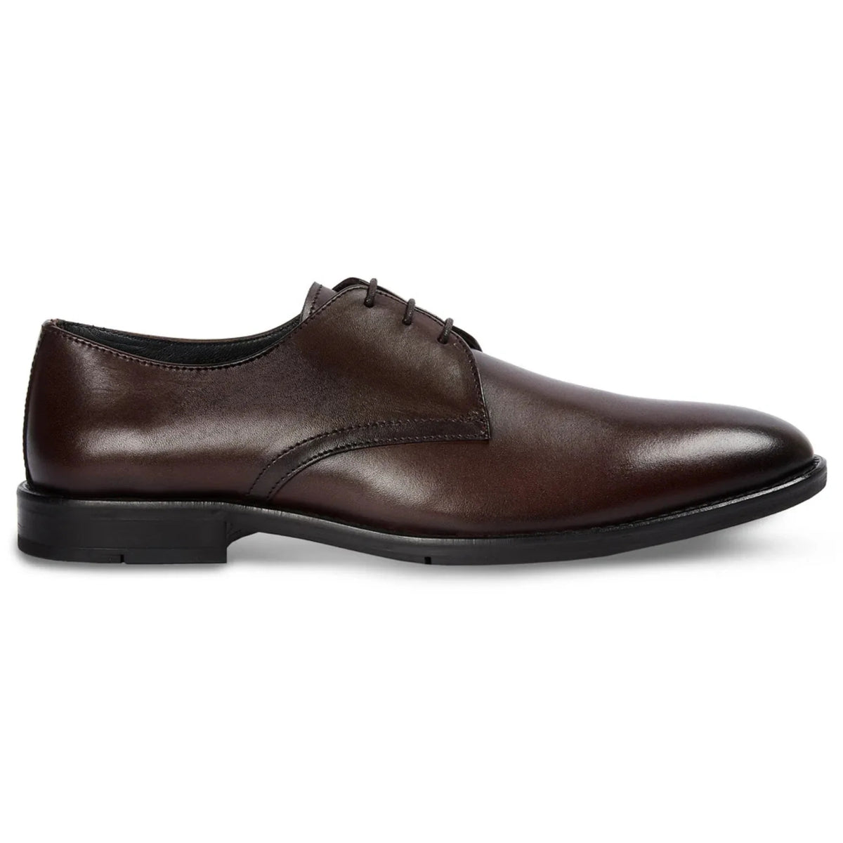 Henley - Sapatos Derby Clássicos Masculinos Marrons de Bico Liso