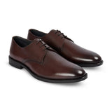 Henley - Sapatos Derby Clássicos Masculinos Marrons de Bico Liso