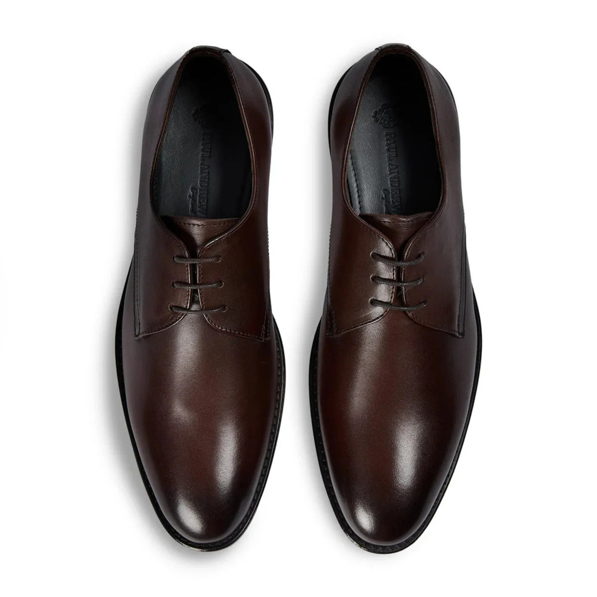 Henley - Sapatos Derby Clássicos Masculinos Marrons de Bico Liso