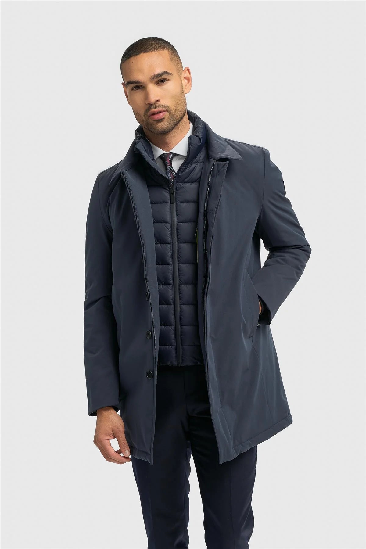 Heston - Sobretudo acolchoado leve e casual masculino