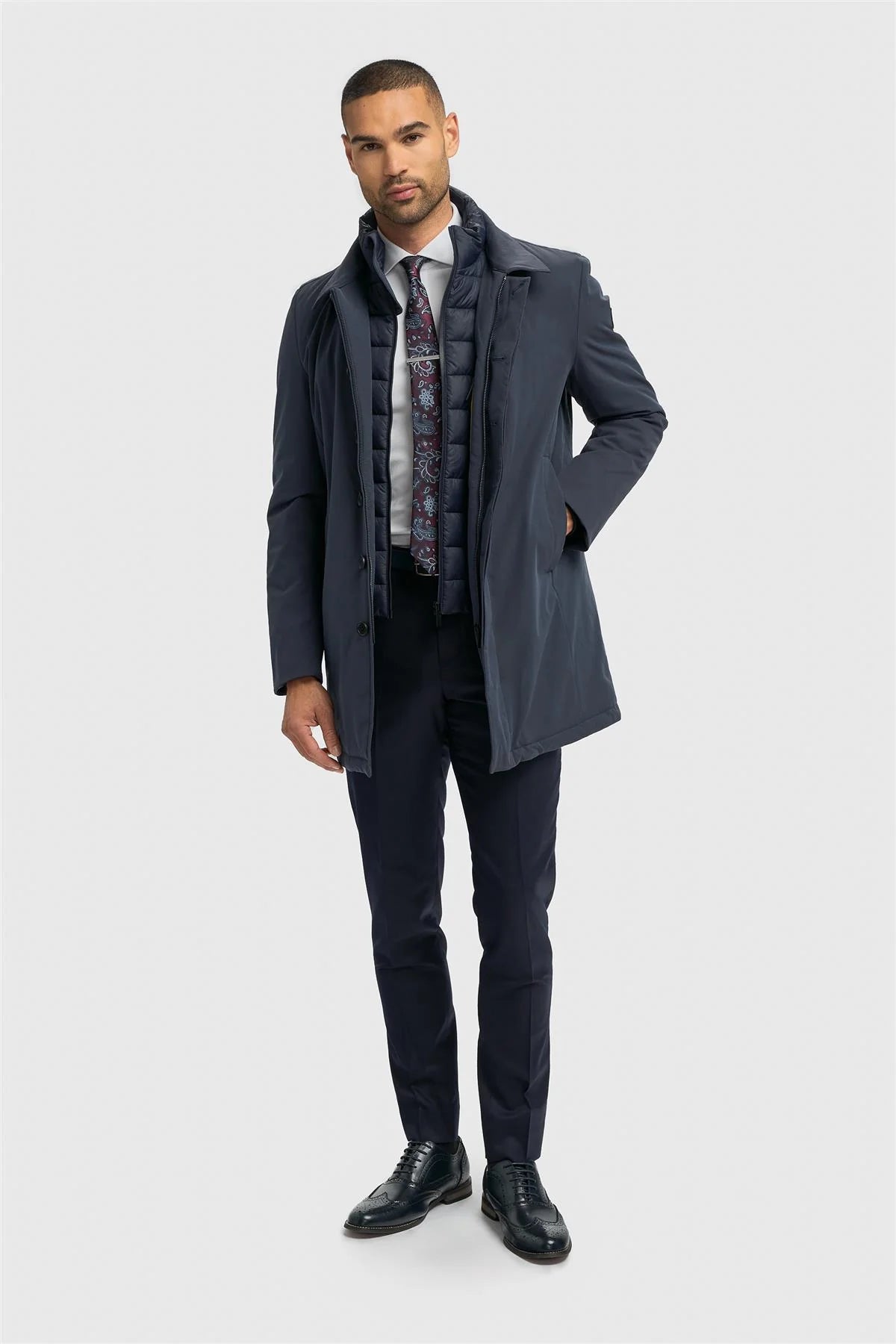 Heston - Sobretudo acolchoado leve e casual masculino
