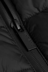 Heston - Sobretudo preto acolchoado casual leve para homem