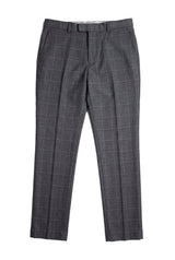 Calças Hobbs masculinas cinza xadrez, estilo vintage retrô, elegantes para casamento.