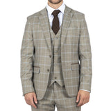 Hode - Blazer masculino xadrez marrom com corte ajustado