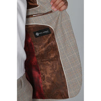 Holland - Blazer masculino xadrez bege