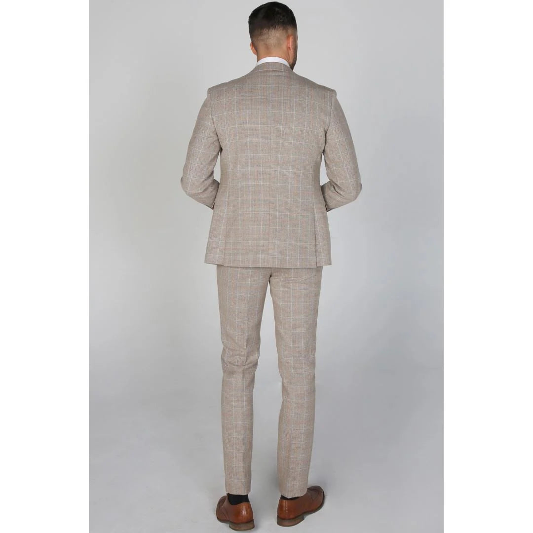 Holland - Blazer masculino xadrez bege