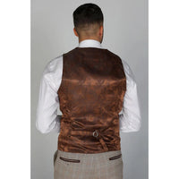 Holland - Colete masculino xadrez bege
