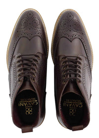 Botas Brogue Masculinas de Cano Curto Marrons