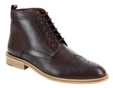 Botas Brogue Masculinas de Cano Curto Marrons