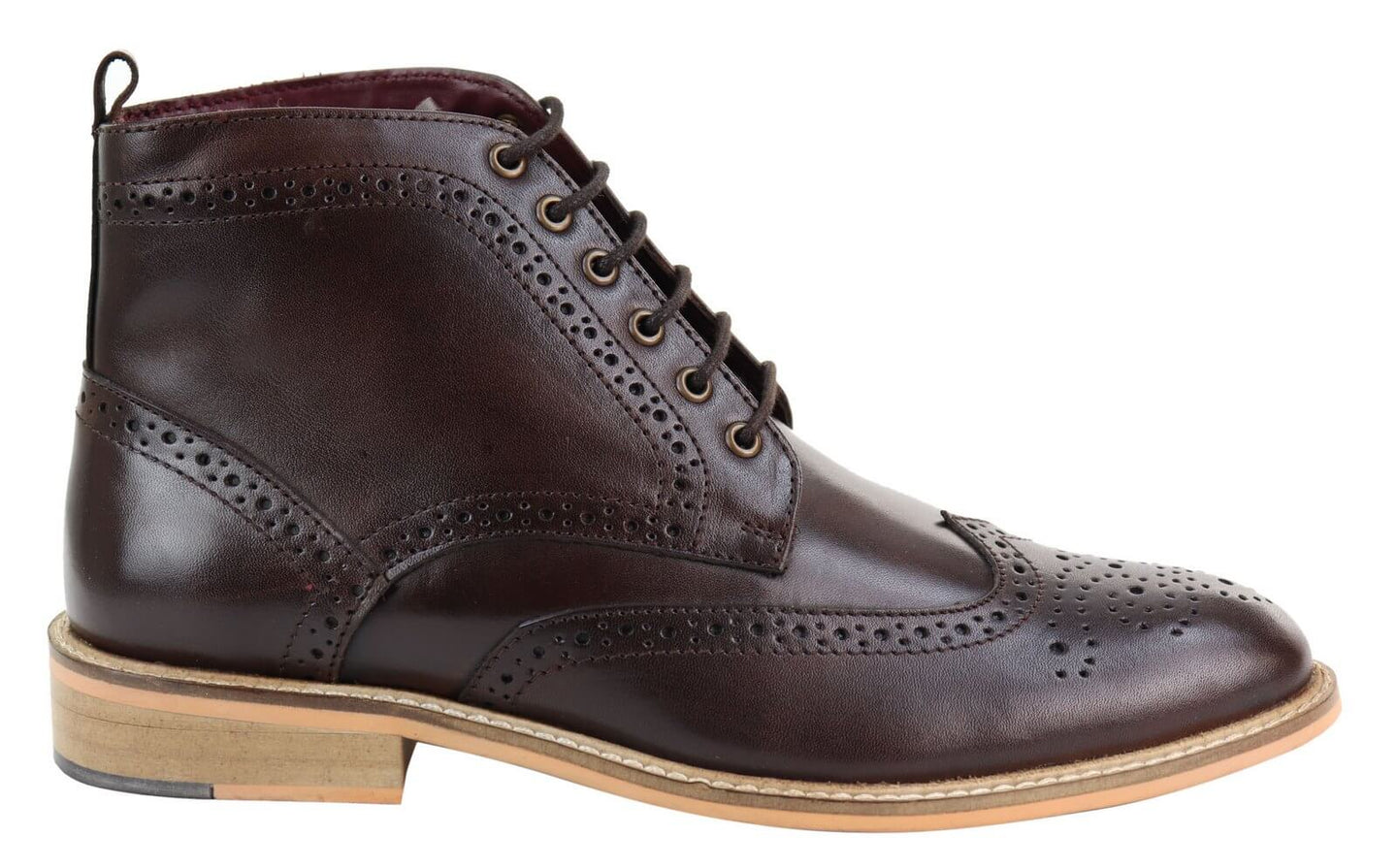 Botas Brogue Masculinas de Cano Curto Marrons