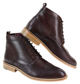Botas Brogue Masculinas de Cano Curto Marrons