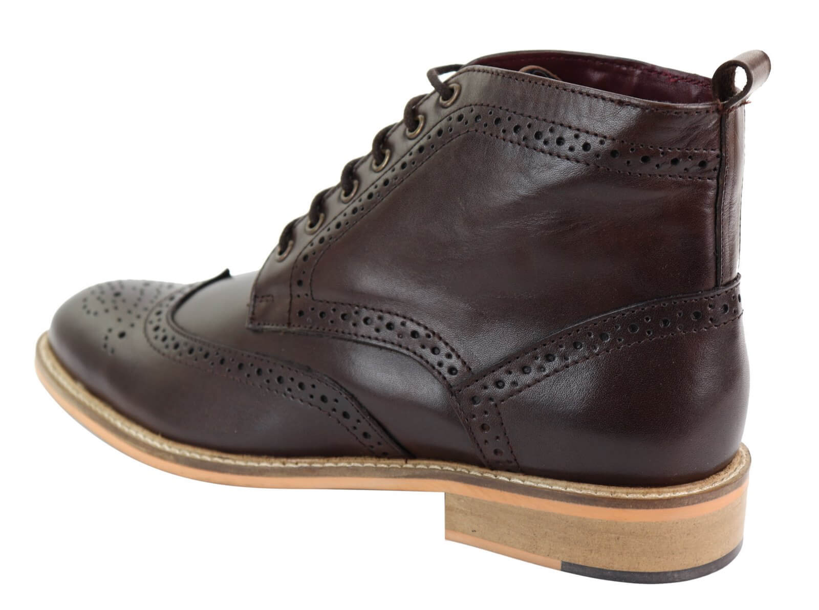 Botas Brogue Masculinas de Cano Curto Marrons