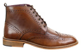 Botas Brogue Masculinas de Cano Curto em Tons de Bege