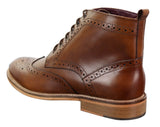 Botas Brogue Masculinas de Cano Curto em Tons de Bege