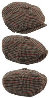 Boina masculina clássica xadrez estilo jornaleiro
