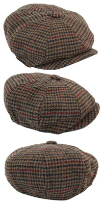 Boina masculina clássica xadrez estilo jornaleiro
