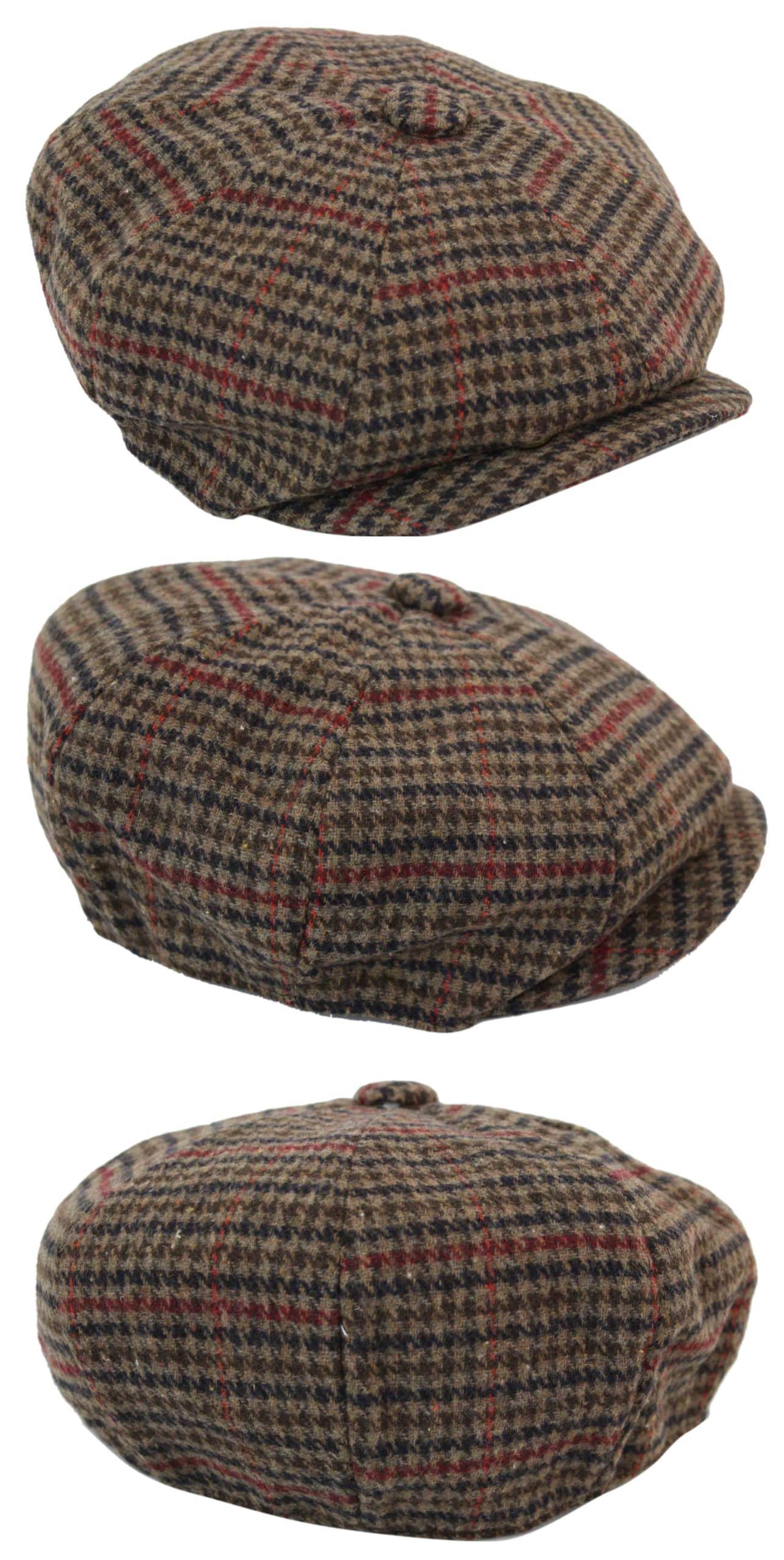 Boina masculina clássica xadrez estilo jornaleiro