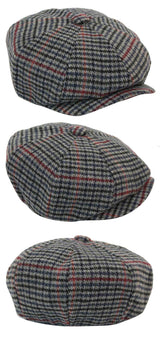 Boina masculina clássica xadrez estilo jornaleiro
