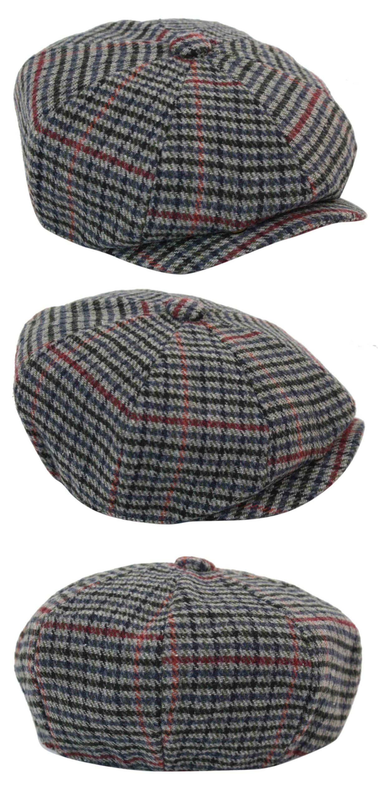 Boina masculina clássica xadrez estilo jornaleiro