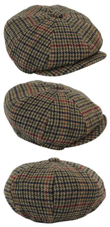 Boina masculina clássica xadrez estilo jornaleiro