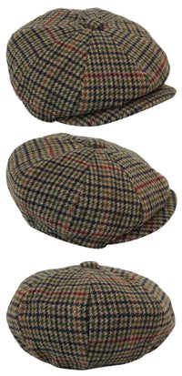 Boina masculina clássica xadrez estilo jornaleiro