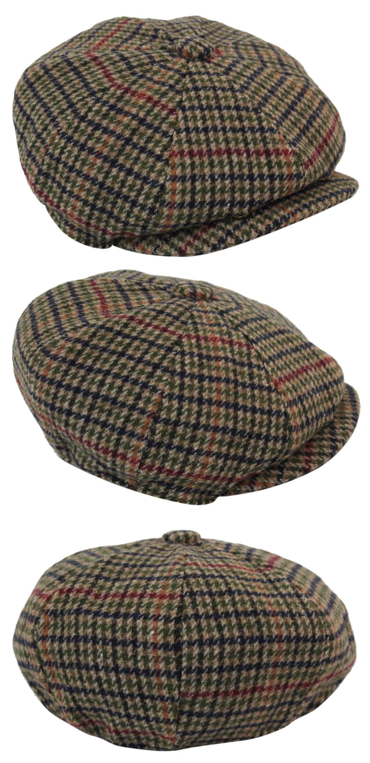 Boina masculina clássica xadrez estilo jornaleiro