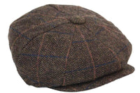 Chapéu masculino vintage de tweed estilo Peaky Blinders