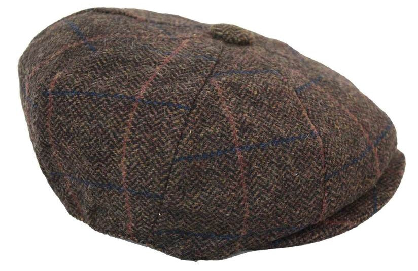Chapéu masculino vintage de tweed estilo Peaky Blinders