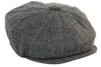 Chapéu masculino vintage de tweed estilo Peaky Blinders